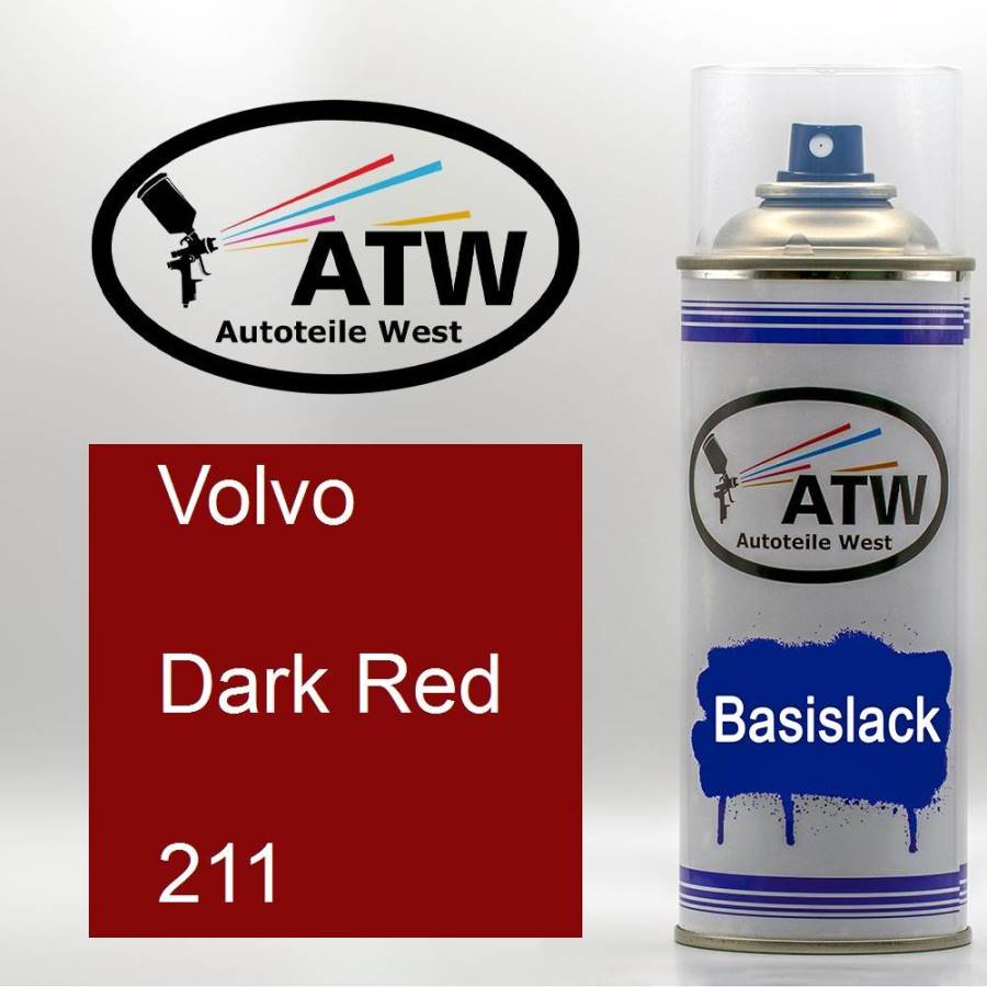 Volvo, Dark Red, 211: 400ml Sprühdose, von ATW Autoteile West.